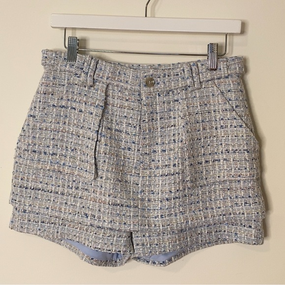 BlancheWear Blue Tweed Skort Mini Skirt Various Sizes - Picture 12 of 13